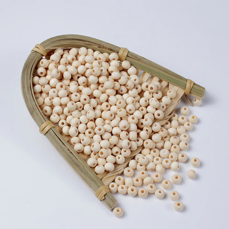 10pc Maple Wood Round Beads (10-18mm)