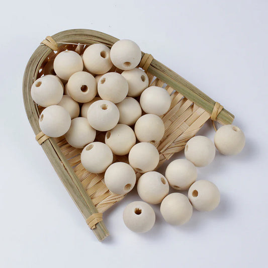 10pc Maple Wood Round Beads (10-18mm)