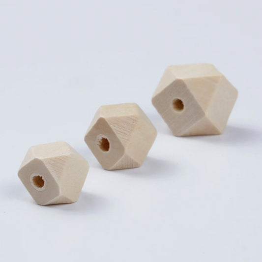 10pc Maple Wood Octagonal Beads (14-16mm)
