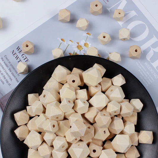 10pc Maple Wood Octagonal Beads (14-16mm)