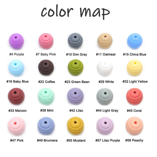 5pcs Silicone Round Spiral Teething Beads