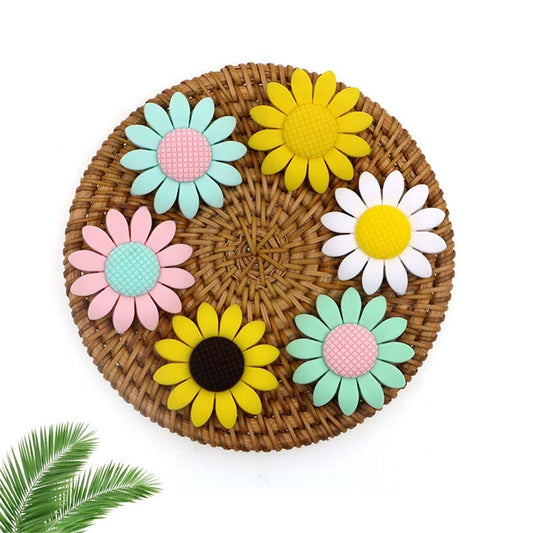 Silicone Sunflower Teething Beads