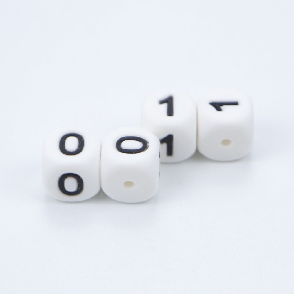 5pcs Silicone 0-9 Numbers Teething Beads