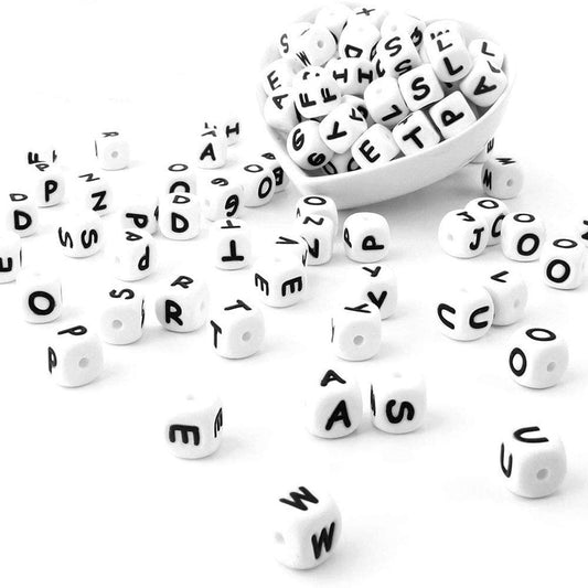 5pcs Silicone Letter Teething Beads
