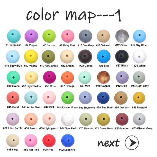 5pcs Silicone Round Beads - 15mm