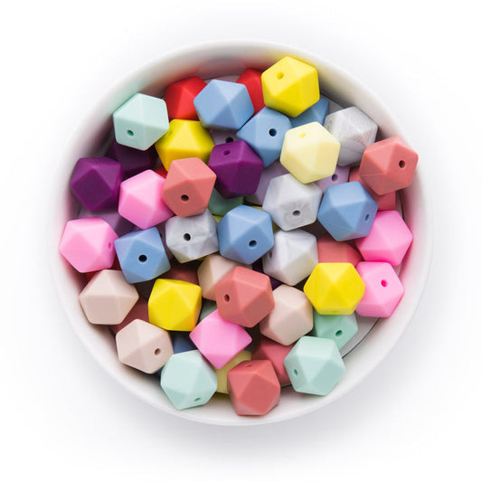 5pcs Silicone Hexagons Beads - 14mm
