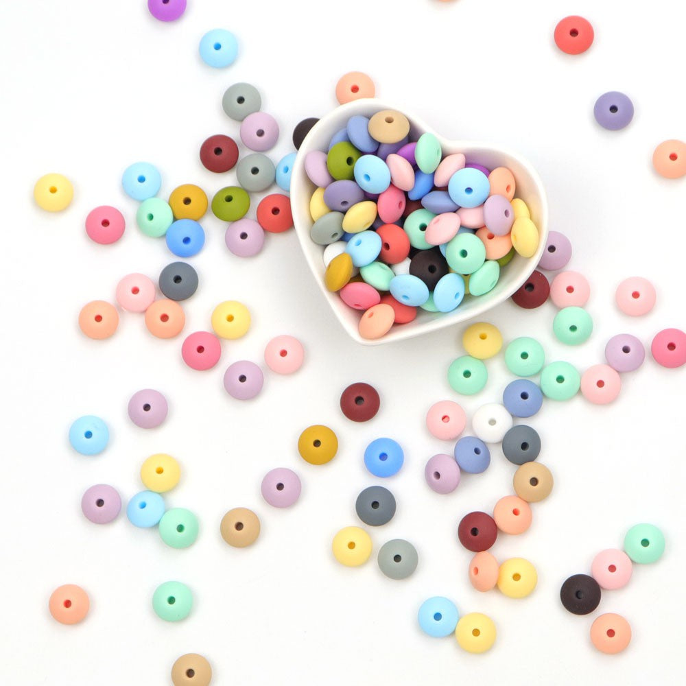 5pcs Silicone 12MMLentil Teething Beads