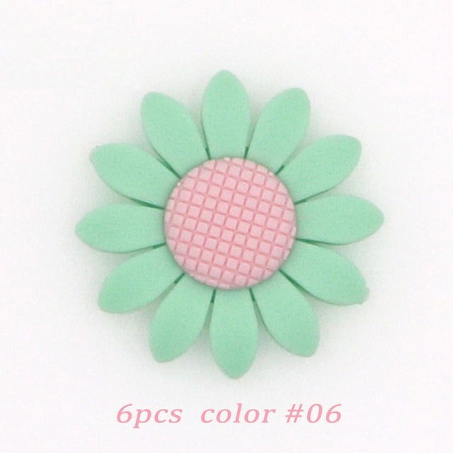 Silicone Sunflower Teething Beads