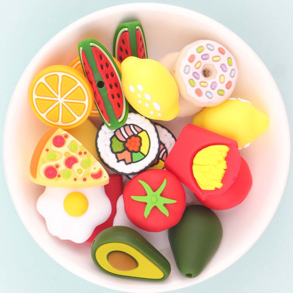 Silicone Mini Fruit Teething Beads