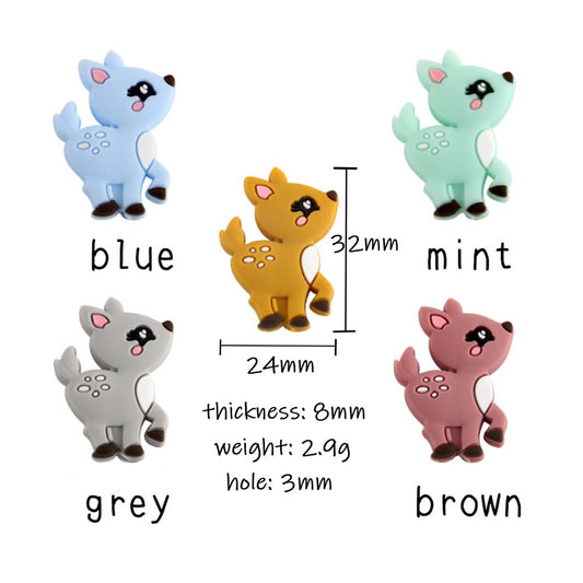 Silicone Mini Deer Beads