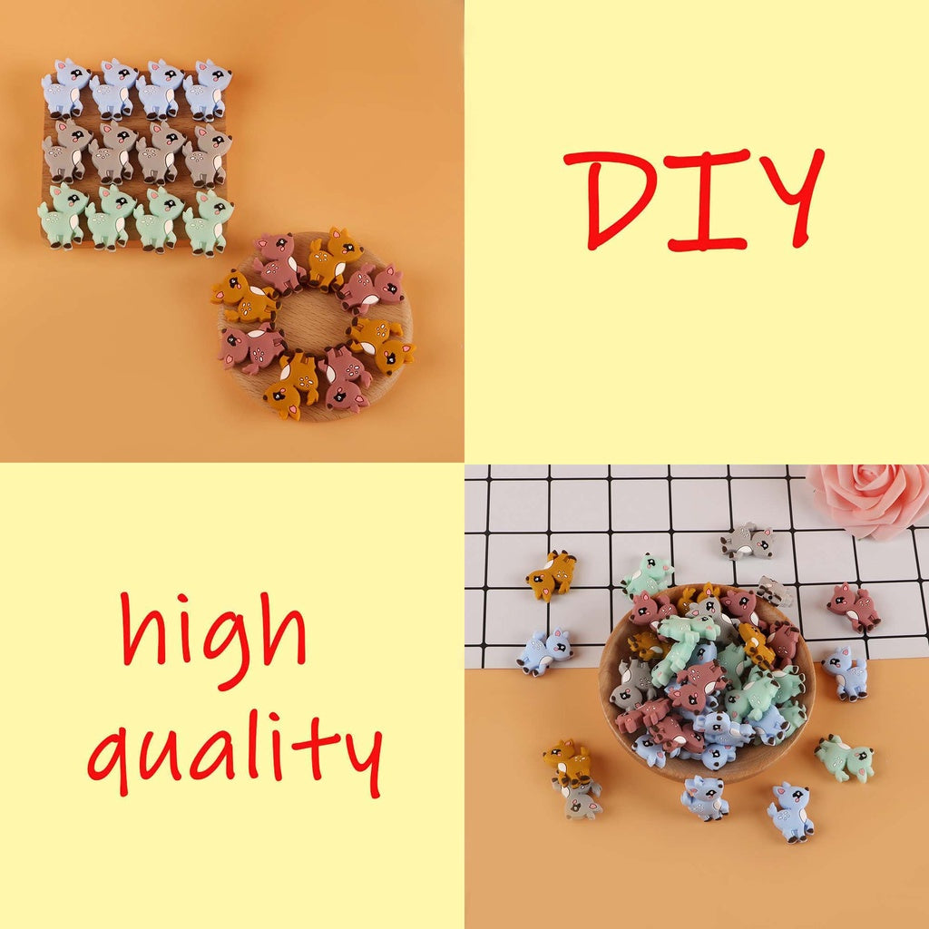 Silicone Mini Deer Beads