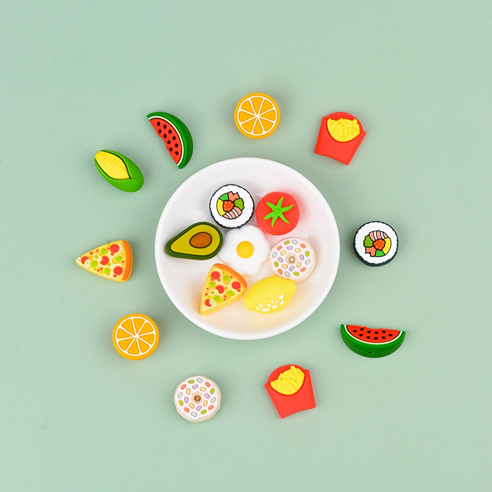 Silicone Mini Fruit Teething Beads