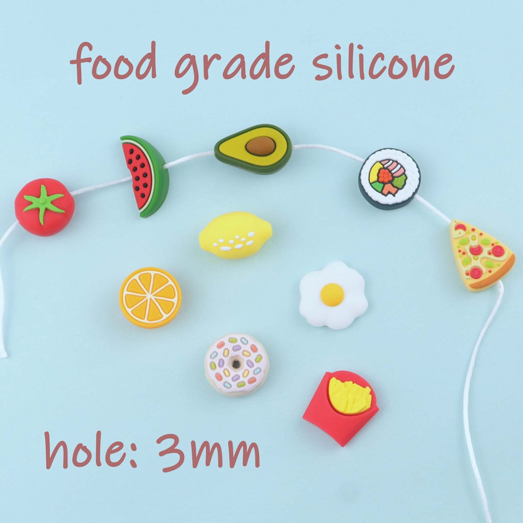 Silicone Mini Fruit Teething Beads