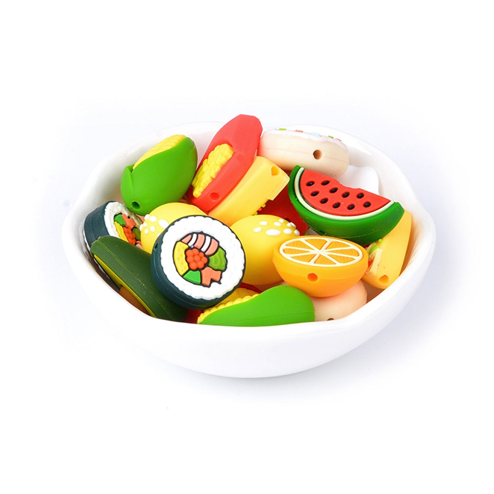 Silicone Mini Fruit Teething Beads