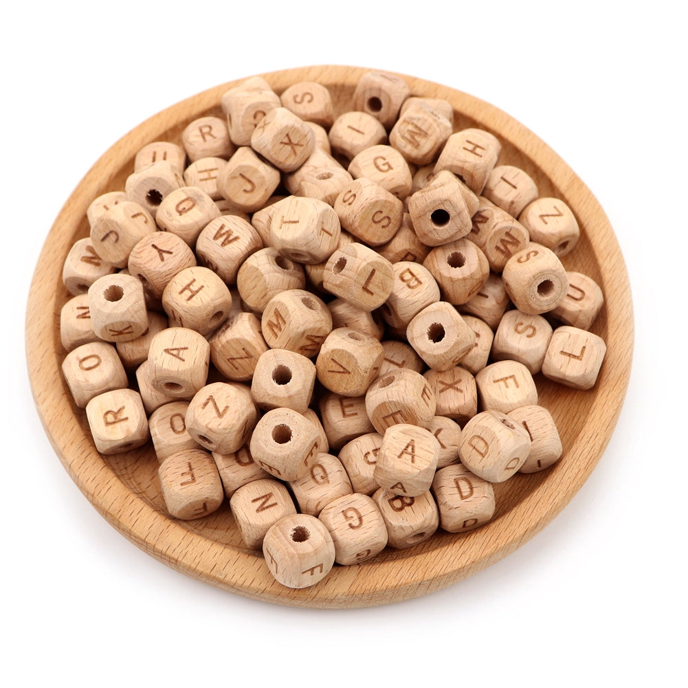 5pcs Wooden Letter Beads