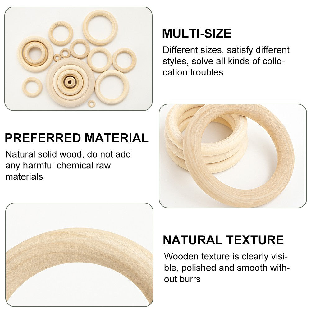 5pcs Natural Wooden Teething Ring