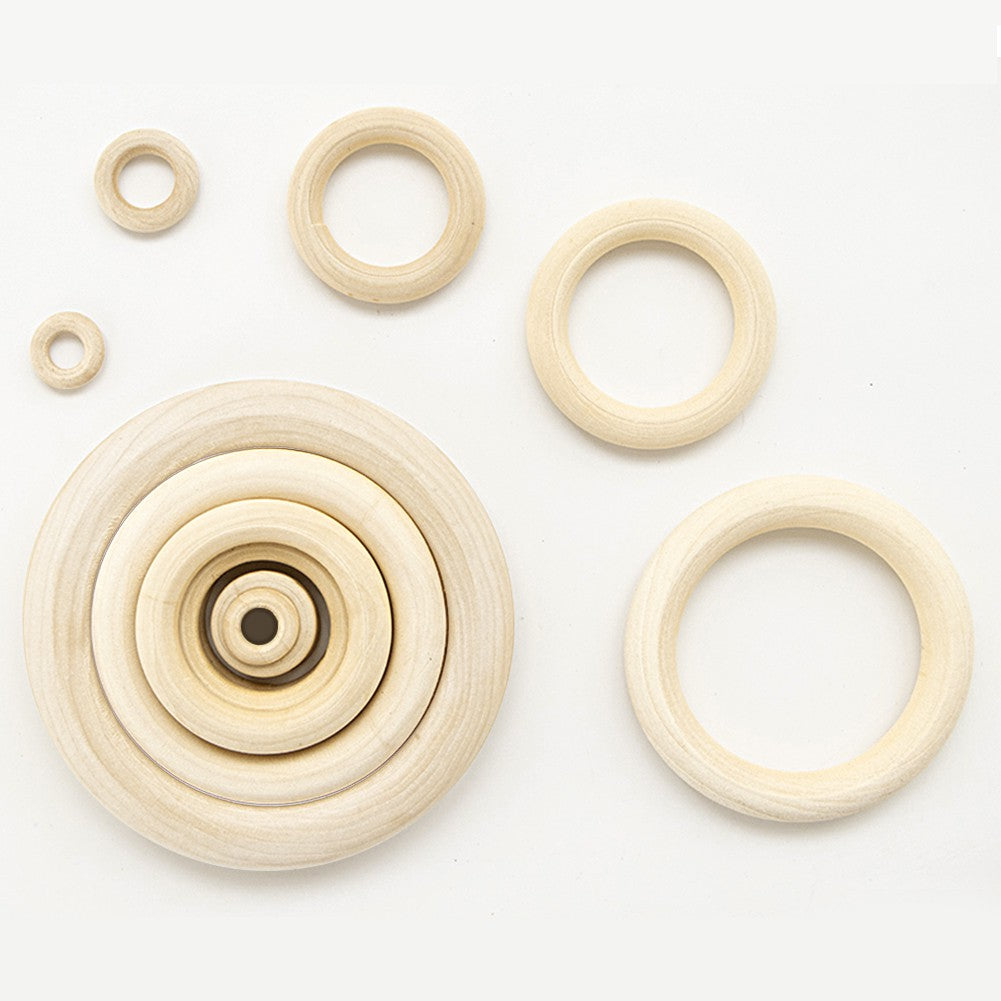 5pcs Natural Wooden Teething Ring