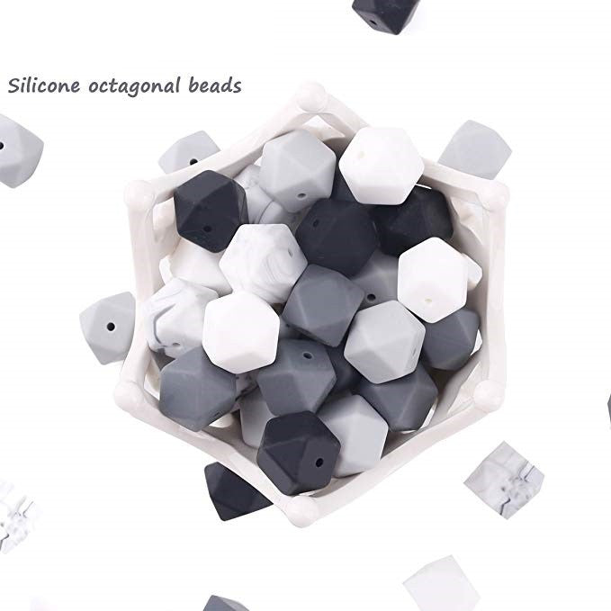 20pcs (14mm) Baby Silicone Hexagon Beads
