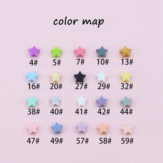 5pcs Silicone Small Star Teething Beads