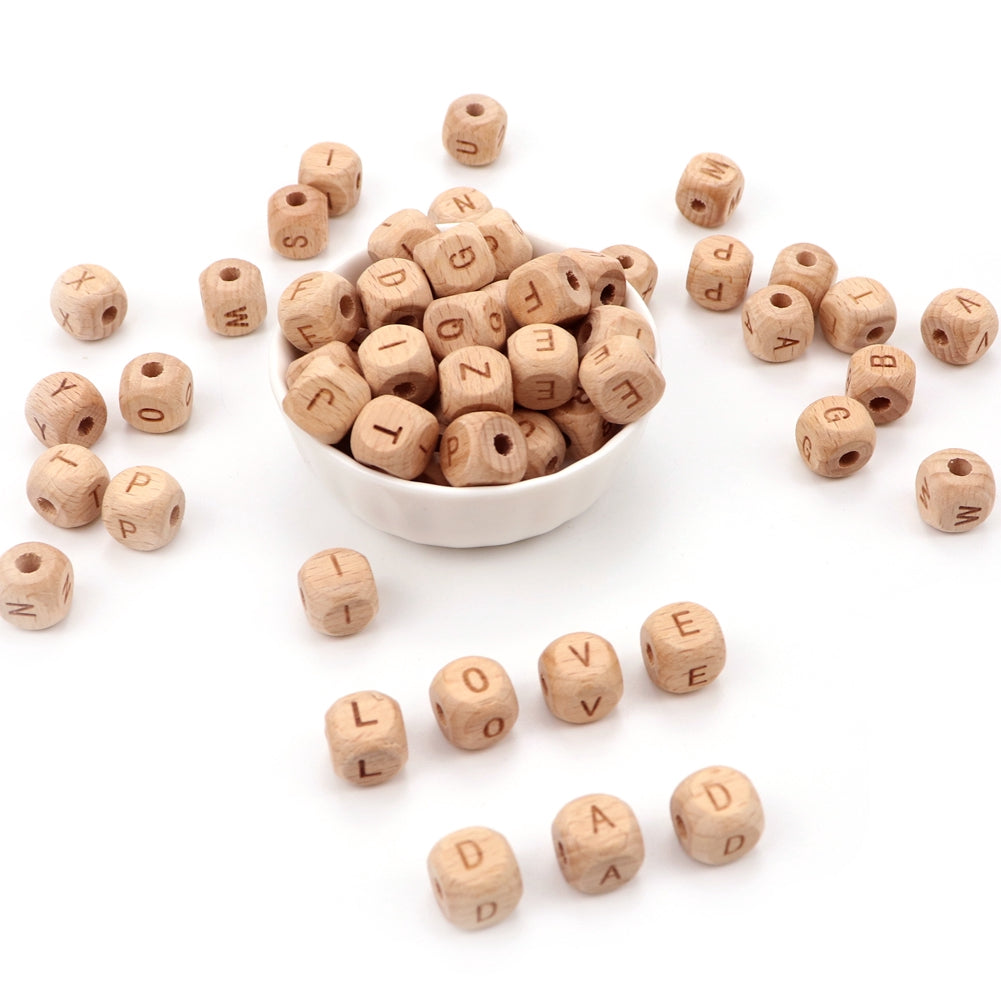 5pcs Wooden Letter Beads