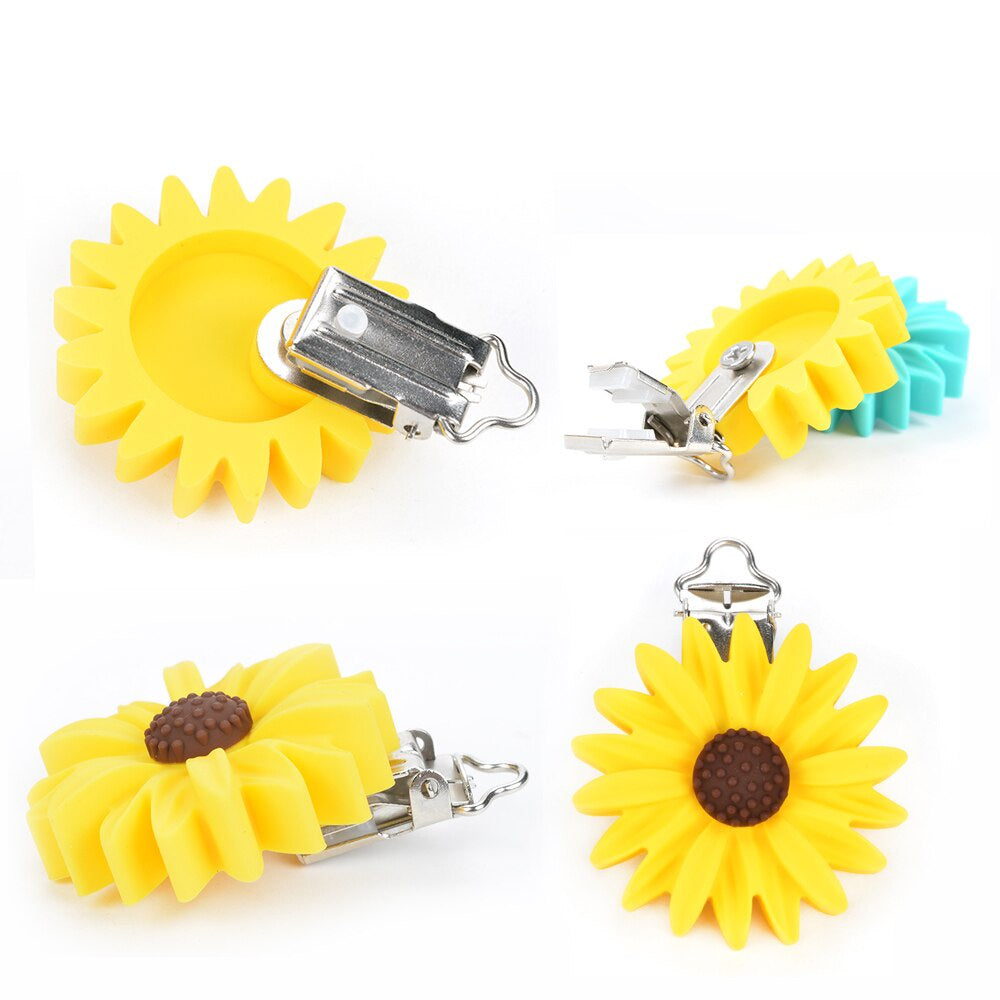 Silicone Daisy Pacifier Clip