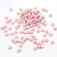 5pcs Silicone Letter Beads - Pink