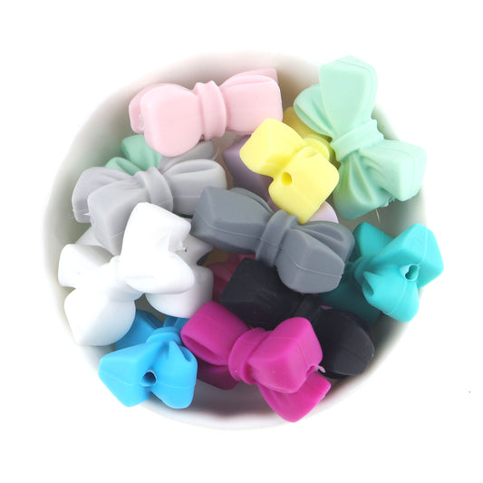 Silicone Bow Tie Teething Beads
