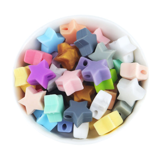 5pcs Silicone Small Star Teething Beads