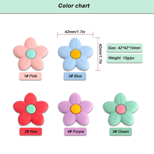 Silicone Cute Flowers Teething Beads