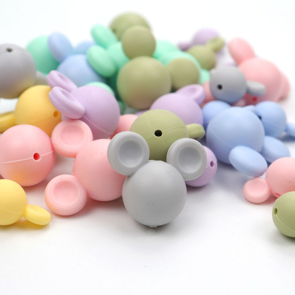 Silicone Mickey Teething Beads