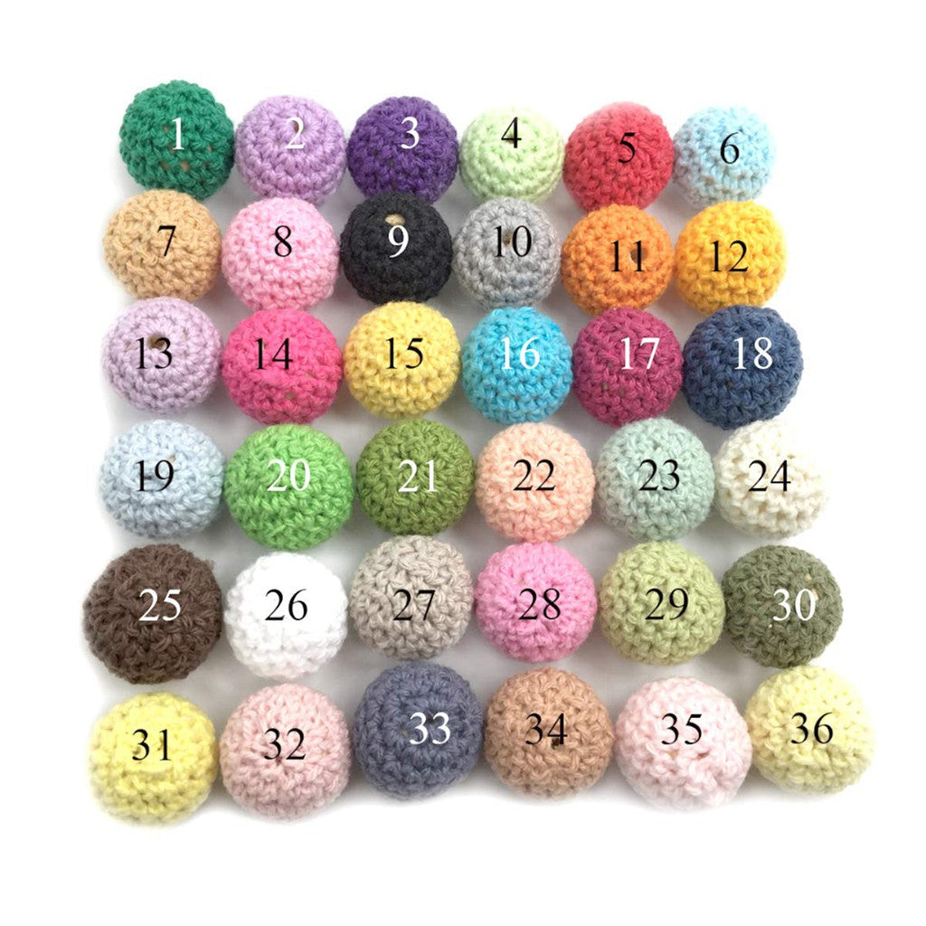 Wooden Crochet Covered Beads - 20MM