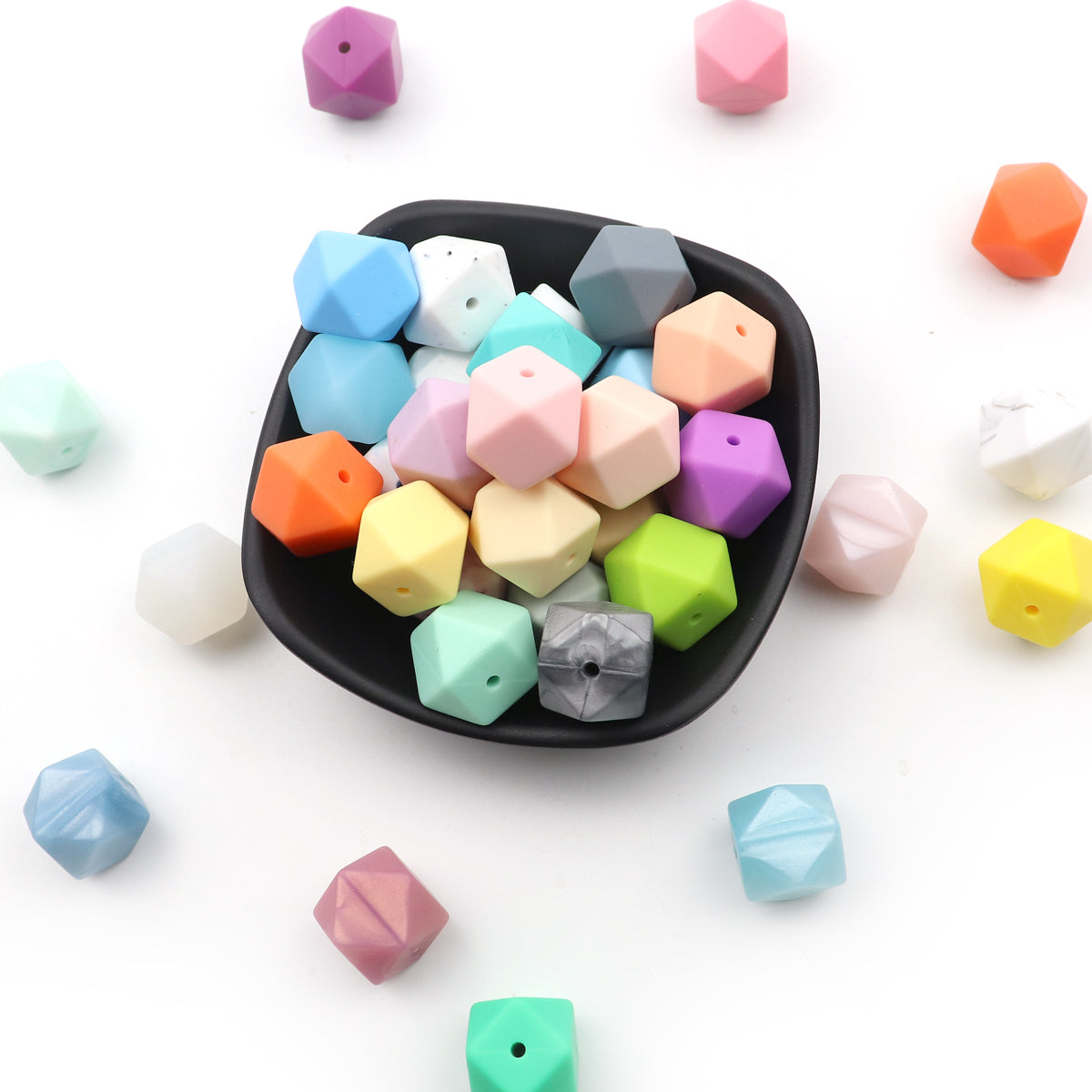 Silicone Hexagons Beads - 17mm