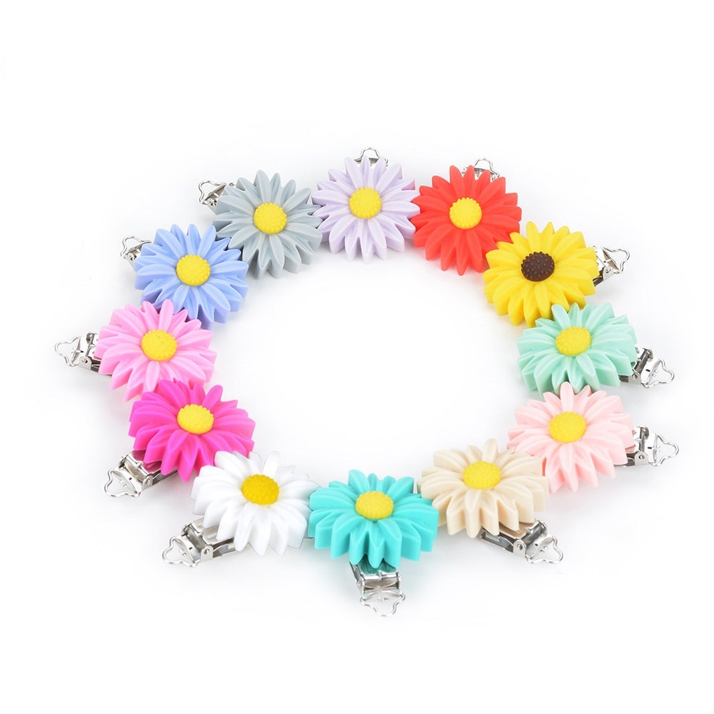 Silicone Daisy Pacifier Clip