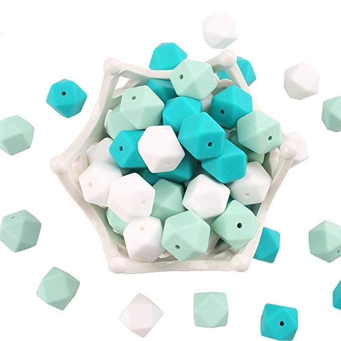 20pcs (14mm) Baby Silicone Hexagon Beads