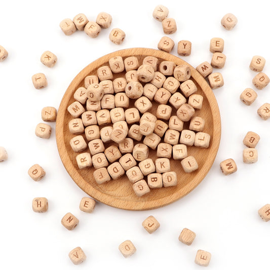 5pcs Wooden Letter Beads