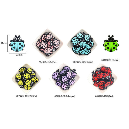 Silicone Small Beetle Teething Beads