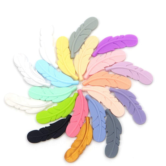 Silicone Feather Teething Beads