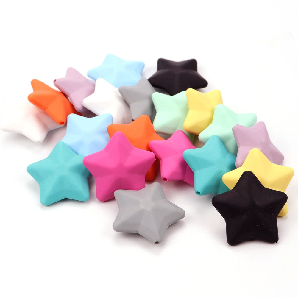 Silicone Diamond Star Teething Beads