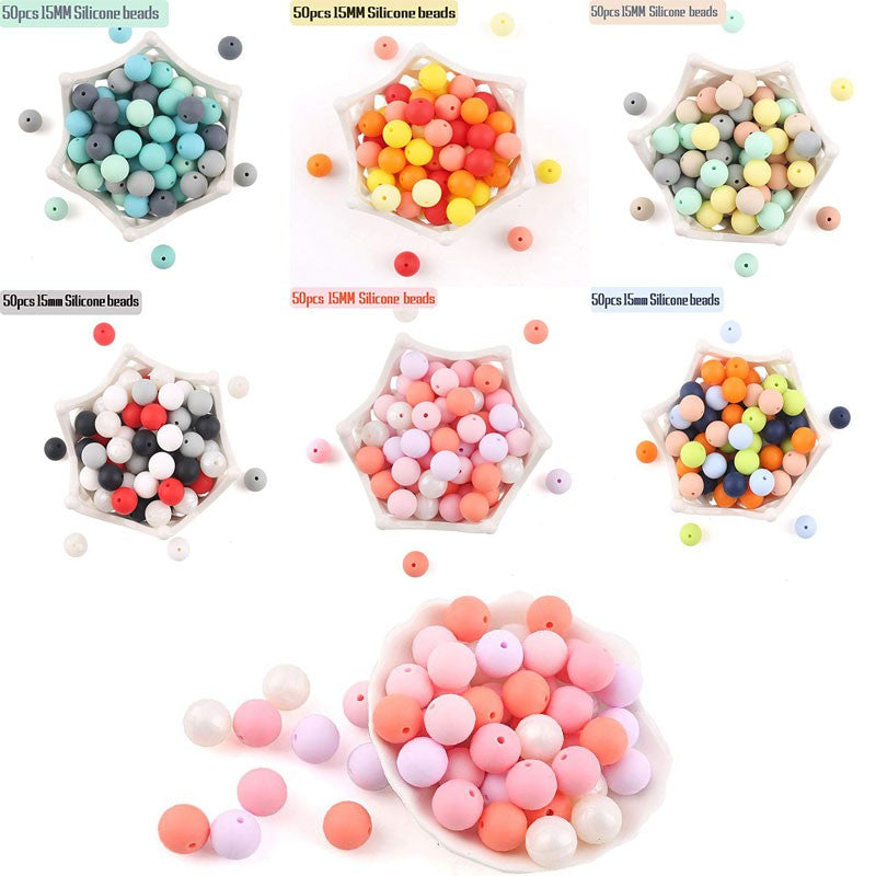 50PCS 15MM Baby Silicone Beads