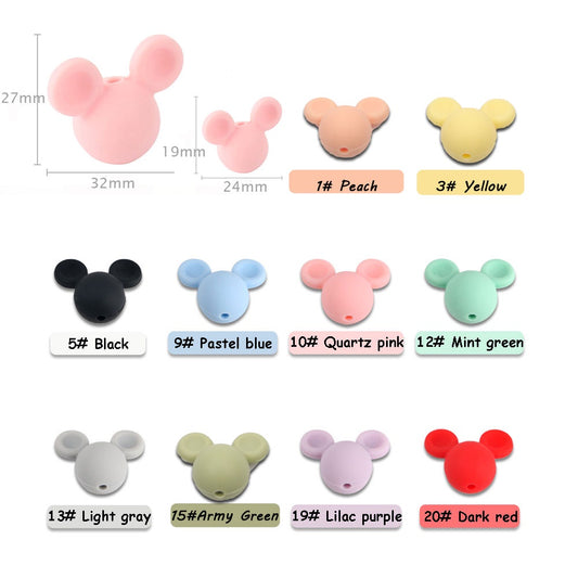 Silicone Mickey Teething Beads