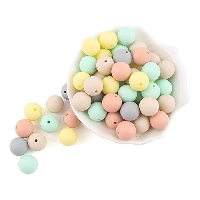 50PCS 15MM Baby Silicone Beads