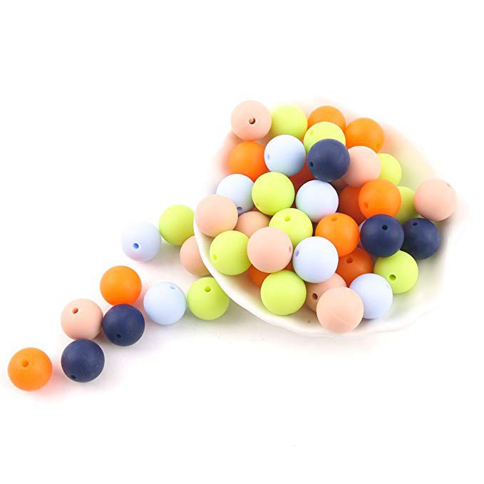 50PCS 15MM Baby Silicone Beads