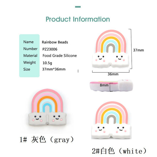 Silicone Rainbow Teething Beads