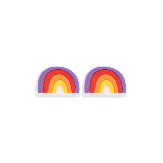 Silicone Mini rainbow Teething Beads