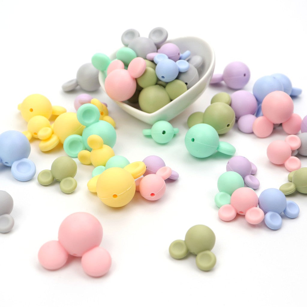 Silicone Mickey Teething Beads