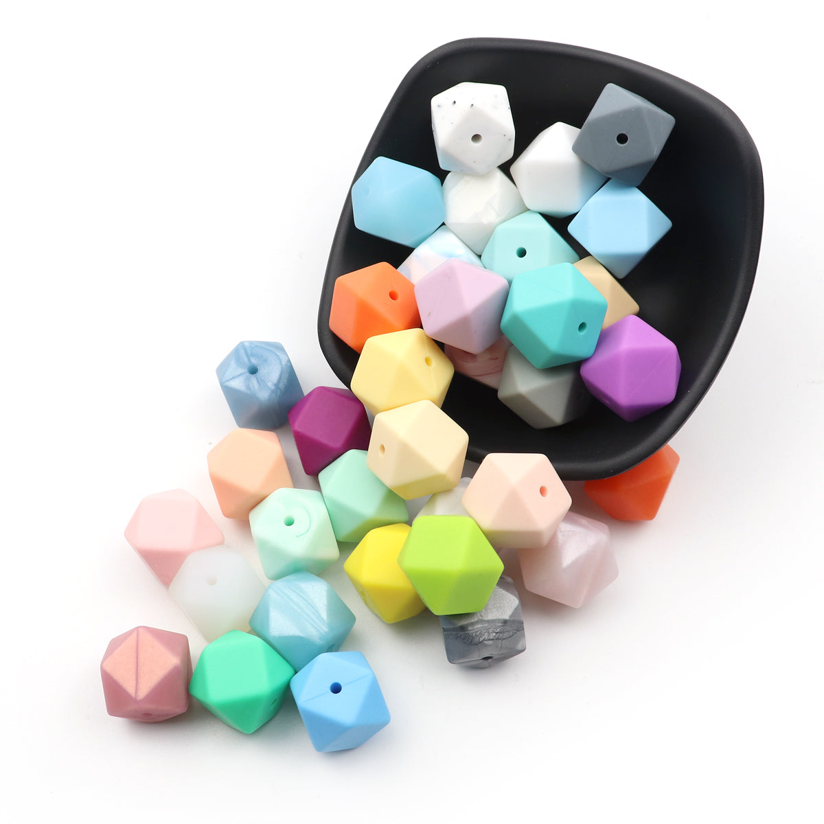 Silicone Hexagons Beads - 17mm