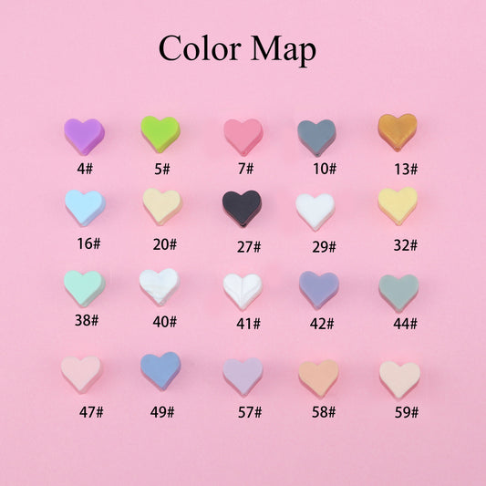 5pcs Silicone Lovely Heart Teething Beads