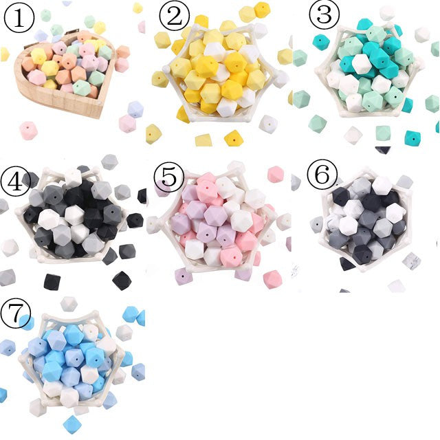 20pcs (14mm) Baby Silicone Hexagon Beads