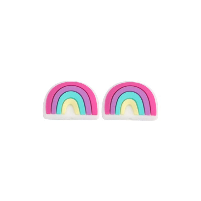 Silicone Mini rainbow Teething Beads