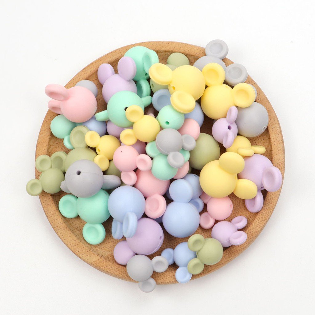 Silicone Mickey Teething Beads
